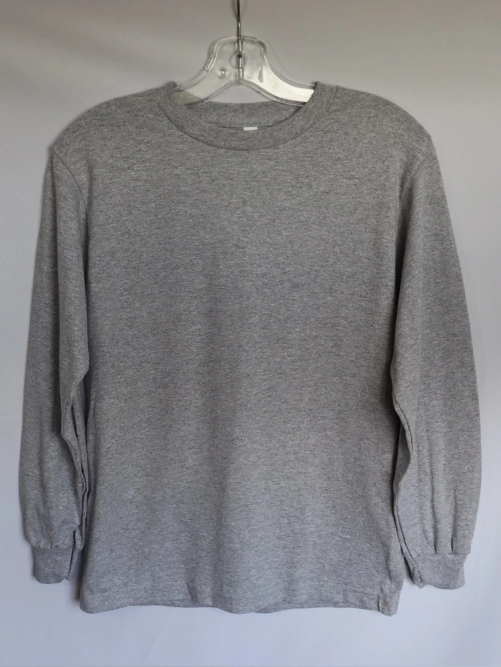 American Apparel Long Sleeve Shirt Grey Crewneck Basic Men’s Small - Picture 2 of 8